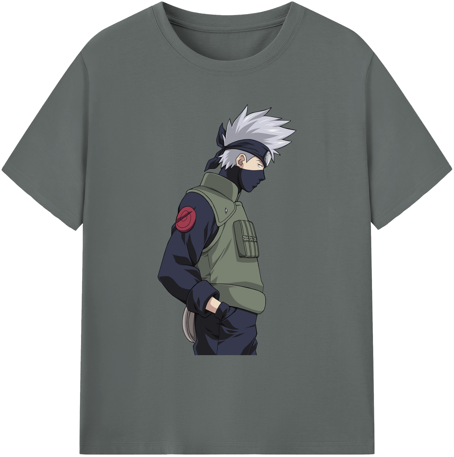 （画像用） NARUTO -ナルト- はたけ カカシ Hatake Kakashi 綿100％ メンズ半袖Tシャツ｜肌触りやわらか＆通気性